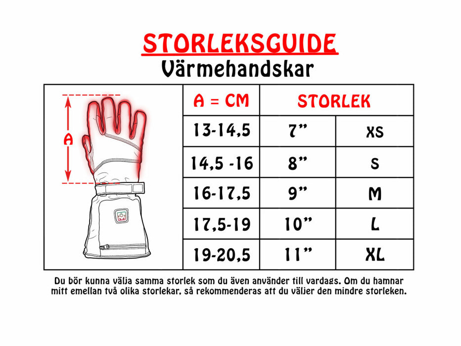 Bucken - Varmehansker i skinn, med batterier & lader